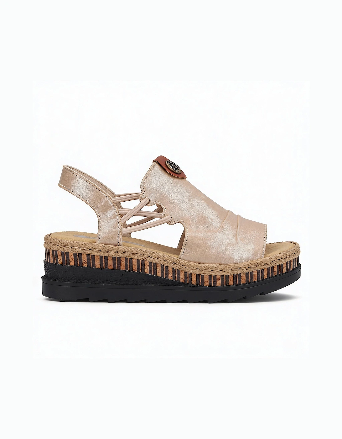 Rieker V7972-60 Womens Slingback Sandals Beige, 6 of 5