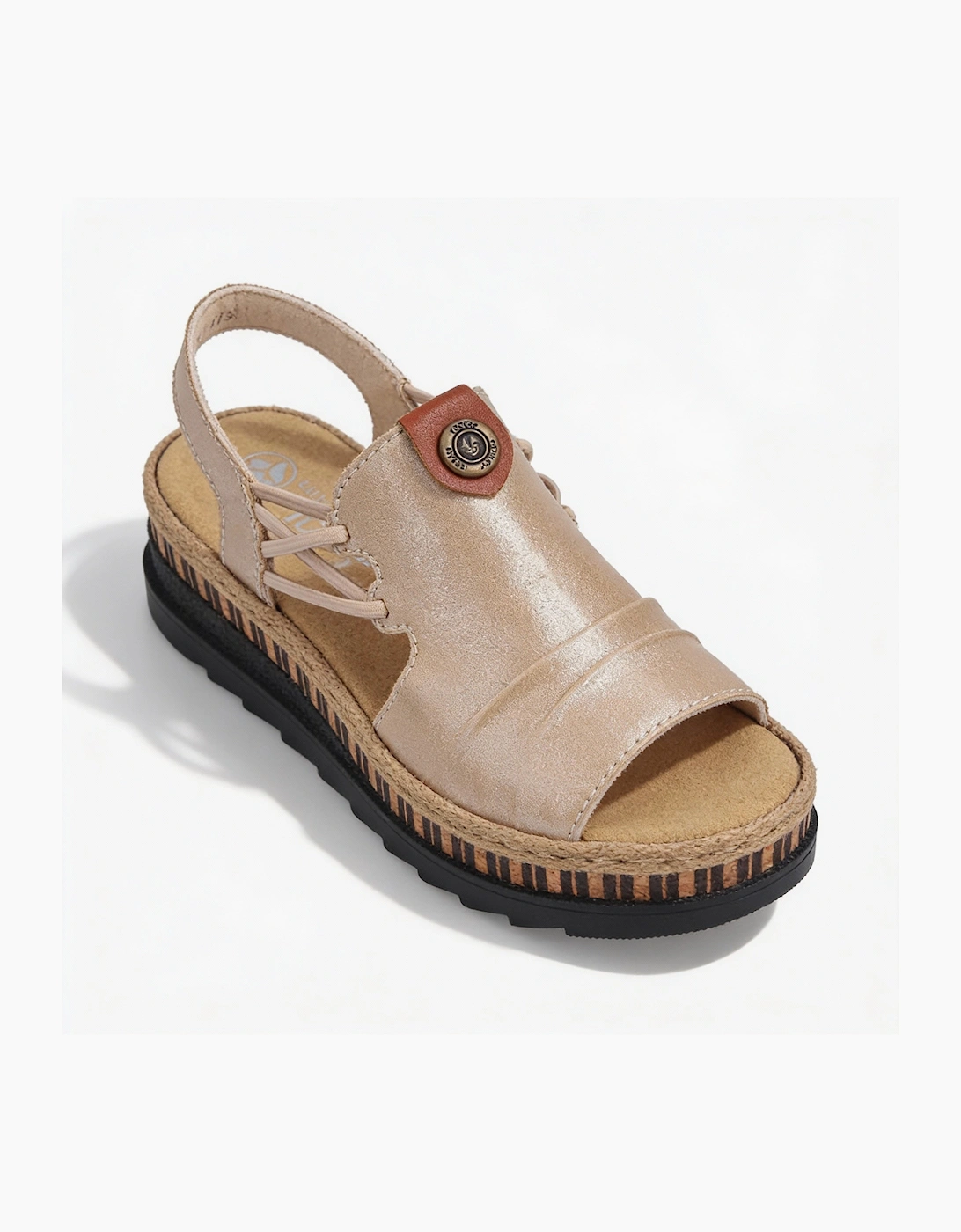 Rieker V7972-60 Womens Slingback Sandals Beige