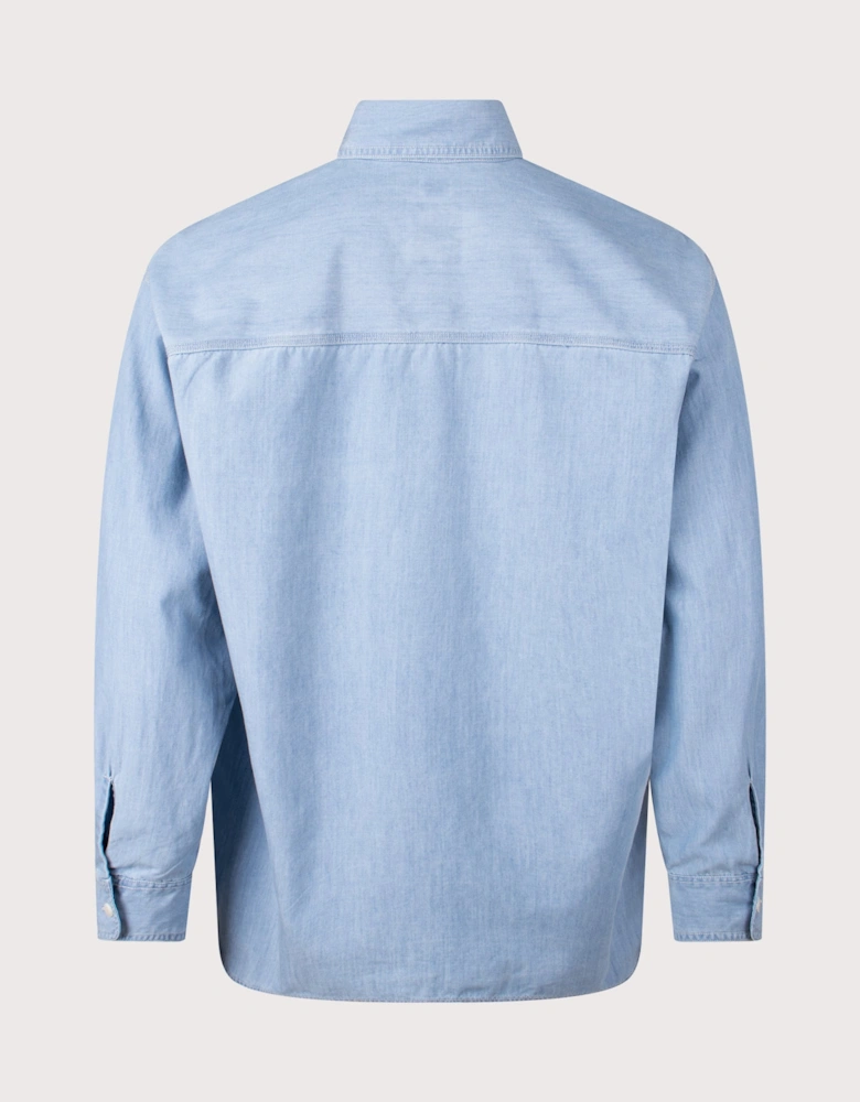 Oversized Regular Collar Chambray Shirt