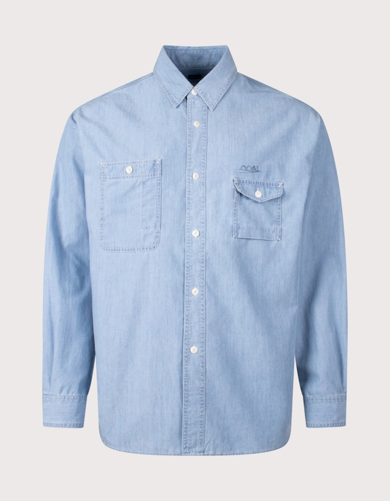 Oversized Regular Collar Chambray Shirt