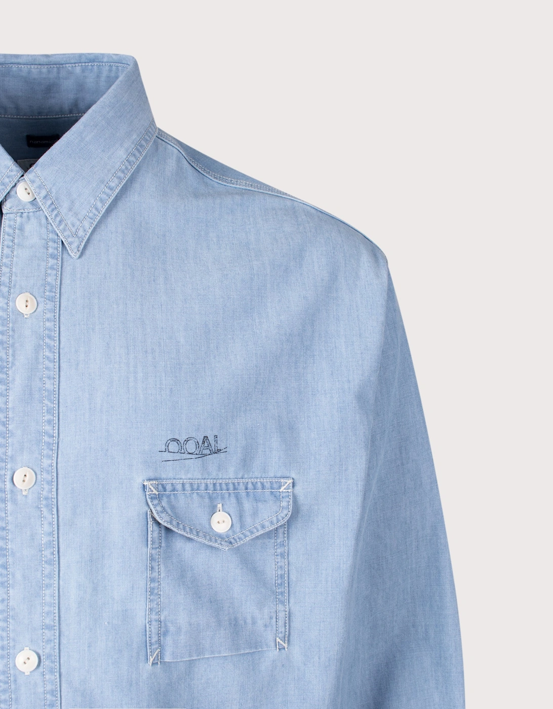 Oversized Regular Collar Chambray Shirt