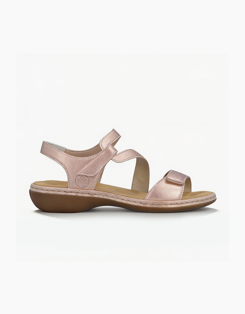 659C7-89 Womens Comfort Sandals Metallic