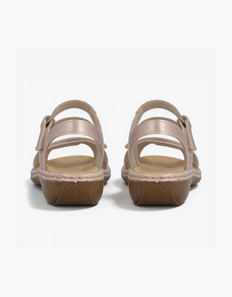 659C7-89 Womens Comfort Sandals Metallic