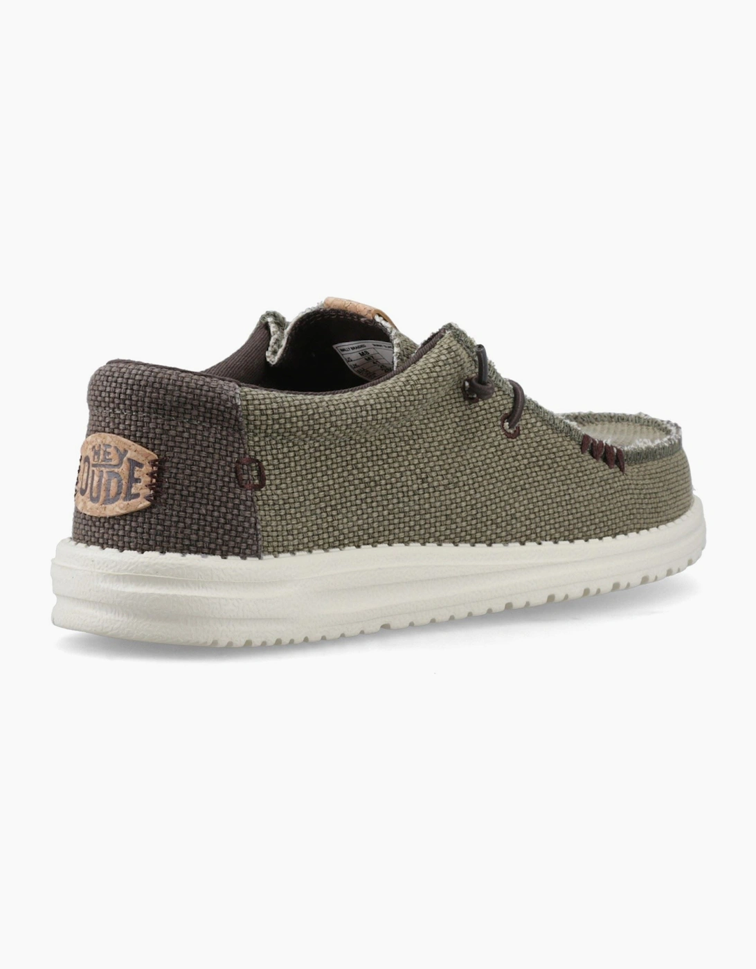 HEYDUDE Wally Braided Polyester Men's Burnt Olive/Delicioso Brown Moccasins Shoes