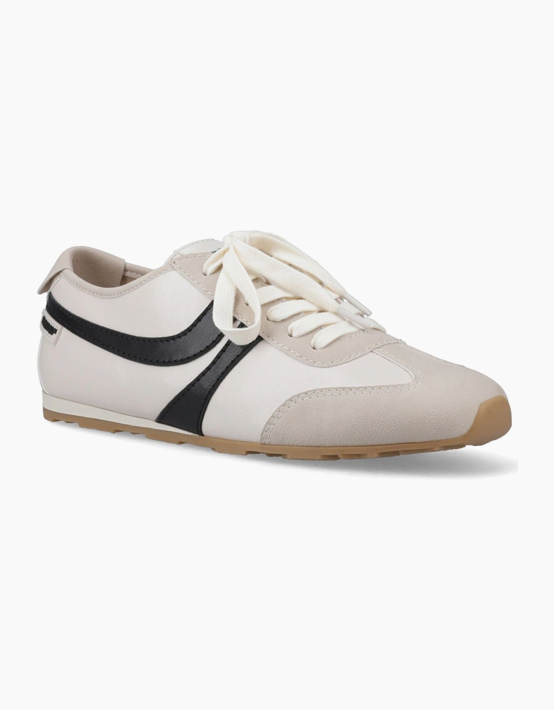 Destin PU Combo Polyurethane Women's Off White/Black Trainers, 6 of 5