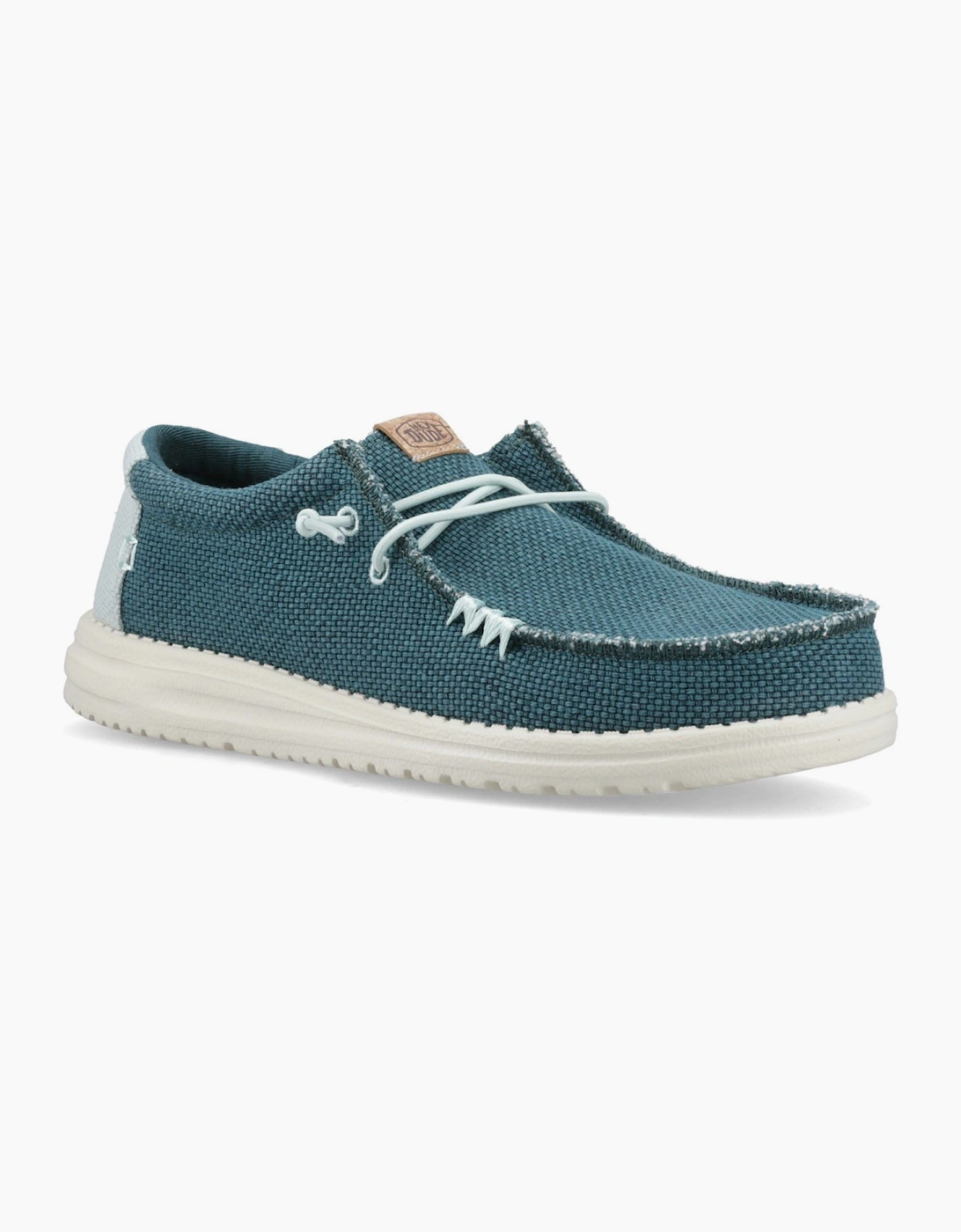 HEYDUDE Wally Braided Polyester Men's Deep Green/Harbor Grey Moccasins Shoes, 6 of 5