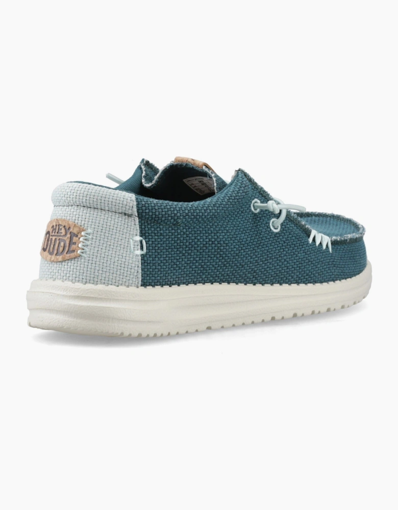 HEYDUDE Wally Braided Polyester Men's Deep Green/Harbor Grey Moccasins Shoes