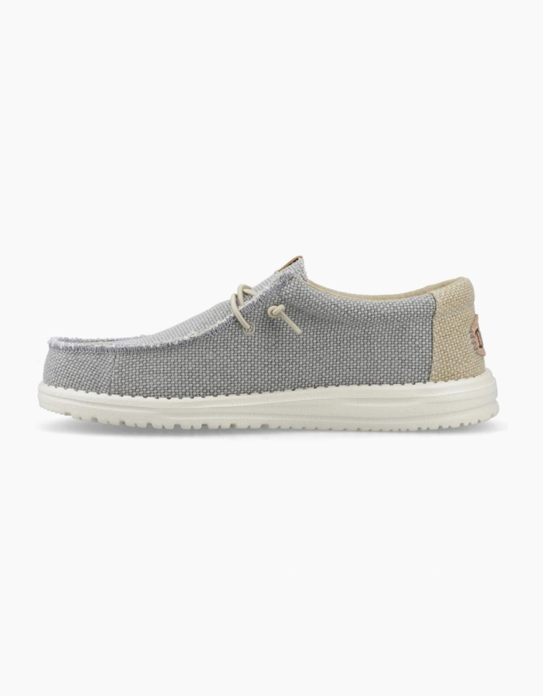 HEYDUDE Wally Braided Polyester Men's Flannel Grey/Olive Grey Moccasins Shoes