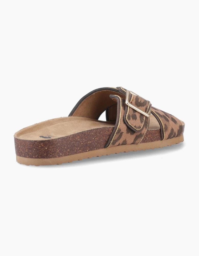 Annie Tigg Leopard Textile Women's Tan Sandals