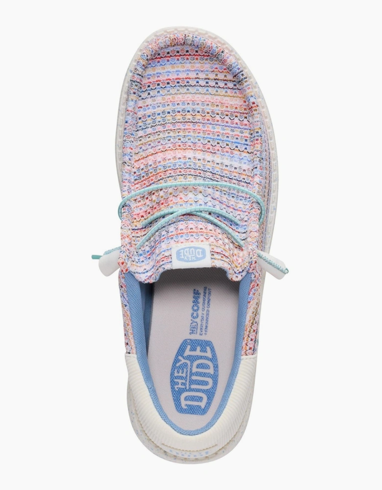 HEYDUDE Wally Funk Multi Mesh Polyester Men's Egret/Multi Moccasins Shoes