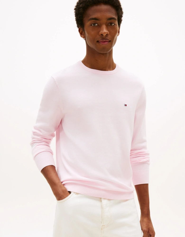 Essential Cotton Crew Neck Mens Sweatshirt - Pink Lily