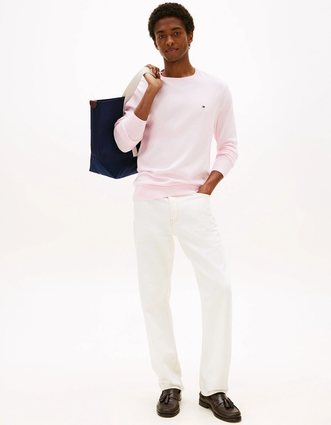 Essential Cotton Crew Neck Mens Sweatshirt - Pink Lily