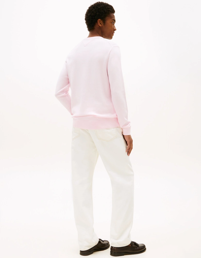 Essential Cotton Crew Neck Mens Sweatshirt - Pink Lily