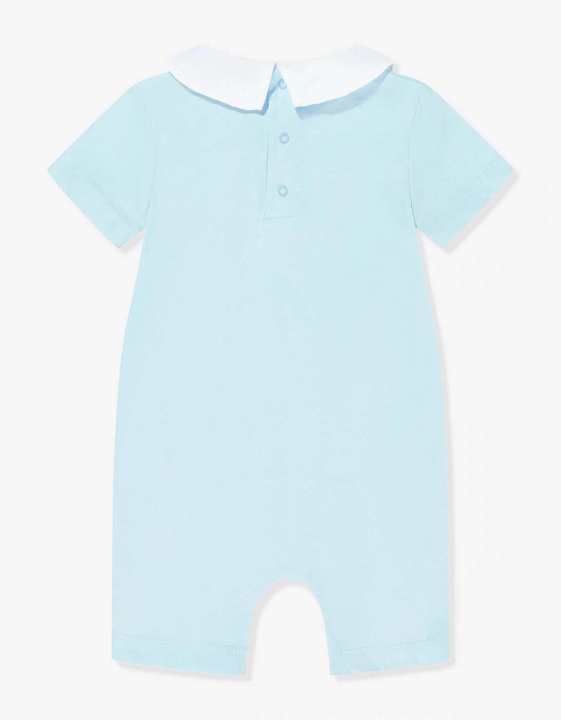 Baby Boys Teddy Bear Logo Romper in Blue