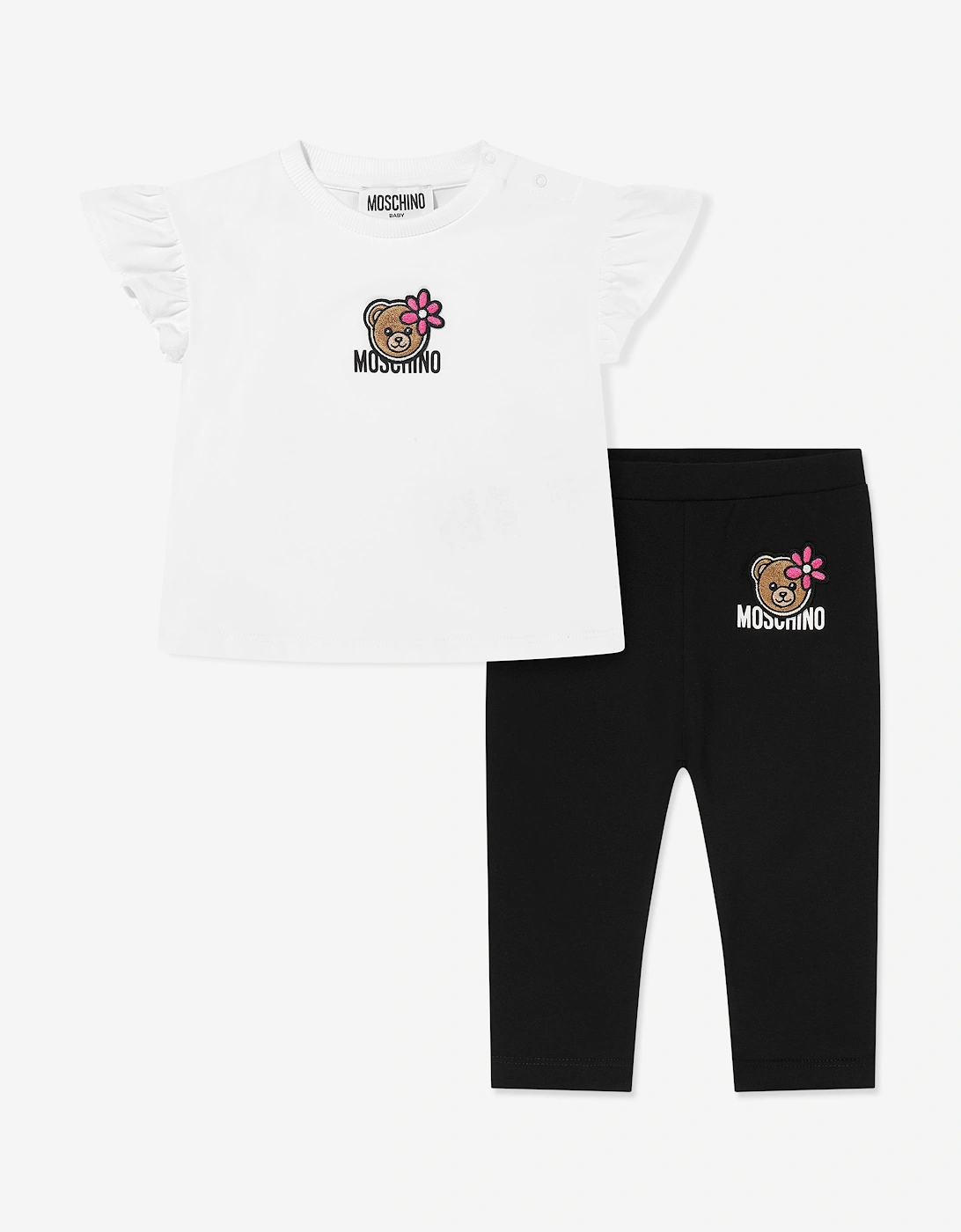 Baby Girls Bear Logo Leggings Set in Black, 6 of 5