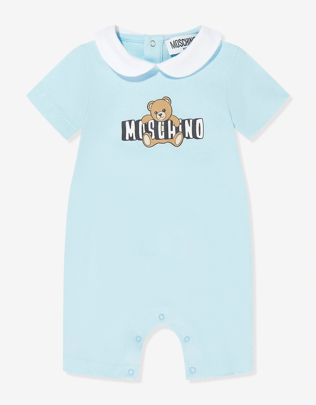Baby Boys Teddy Bear Logo Romper in Blue, 6 of 5