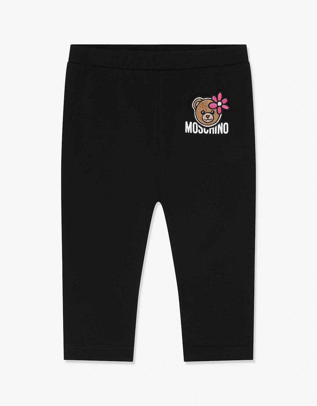 Baby Girls Bear Logo Leggings Set in Black