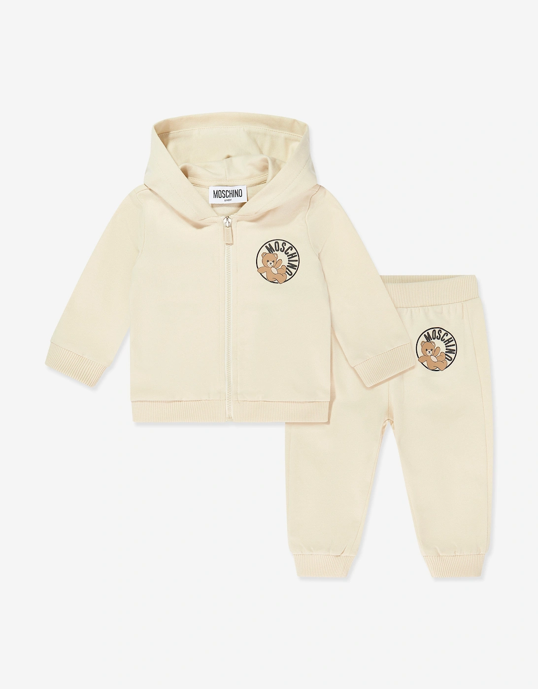 Baby Teddy Bear Logo Tracksuit in Beige, 6 of 5