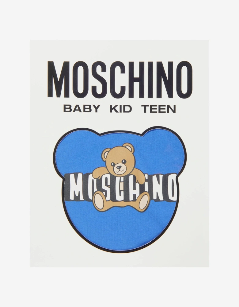 Baby Teddy Bear Logo Short Set in Blue