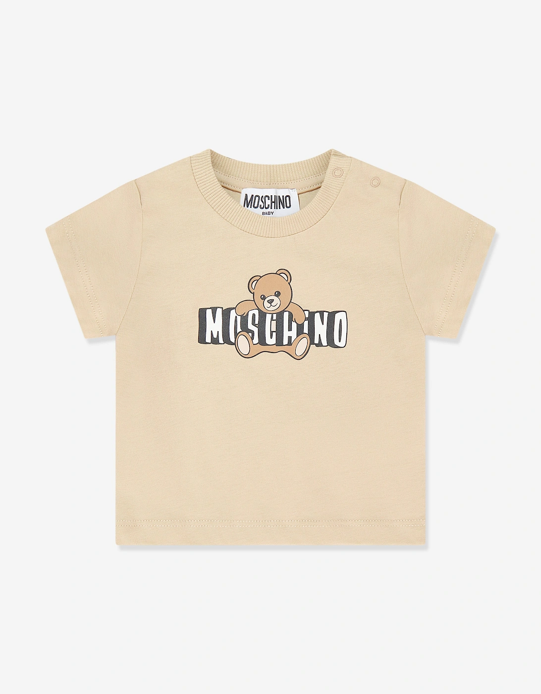 Baby Teddy Bear Logo Short Set in Beige
