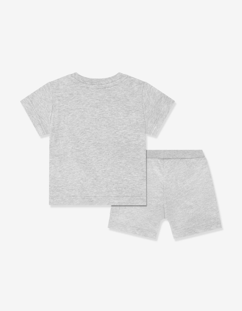 Baby Teddy Bear Logo Short Set in Grey
