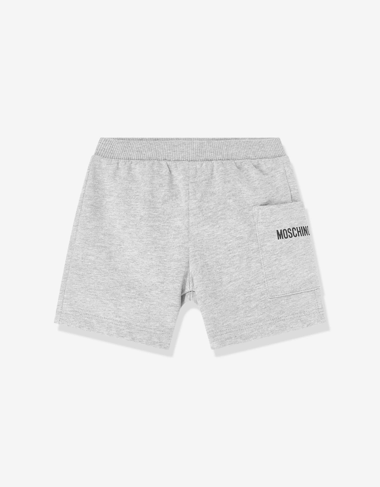 Baby Teddy Bear Logo Short Set in Grey