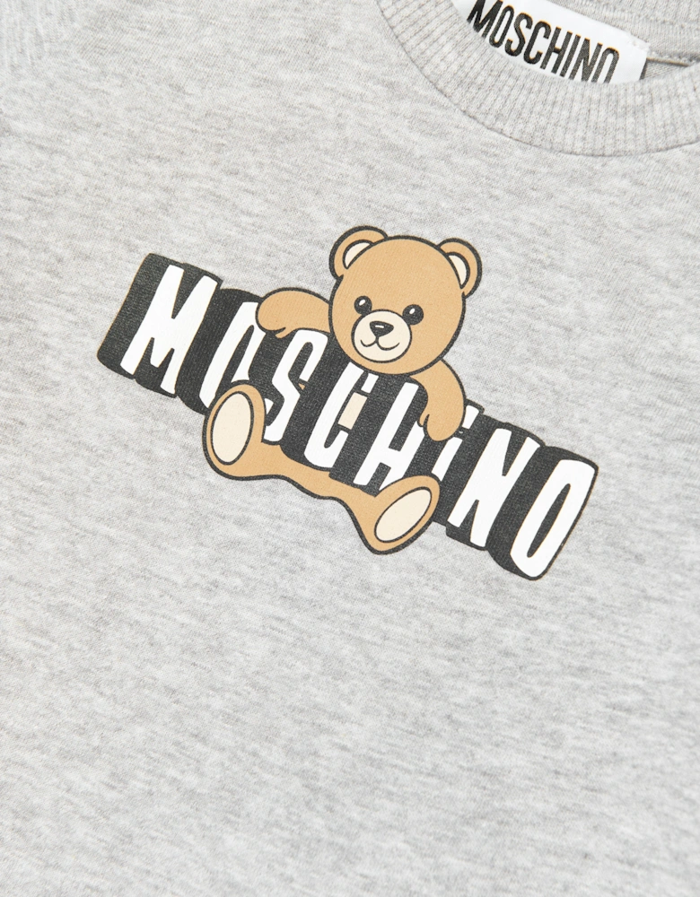 Baby Teddy Bear Logo Short Set in Grey