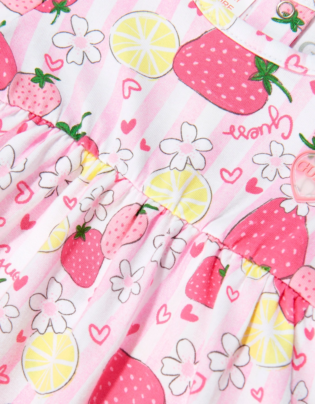 Baby Girls Strawberry Bodysuit Dress in Pink