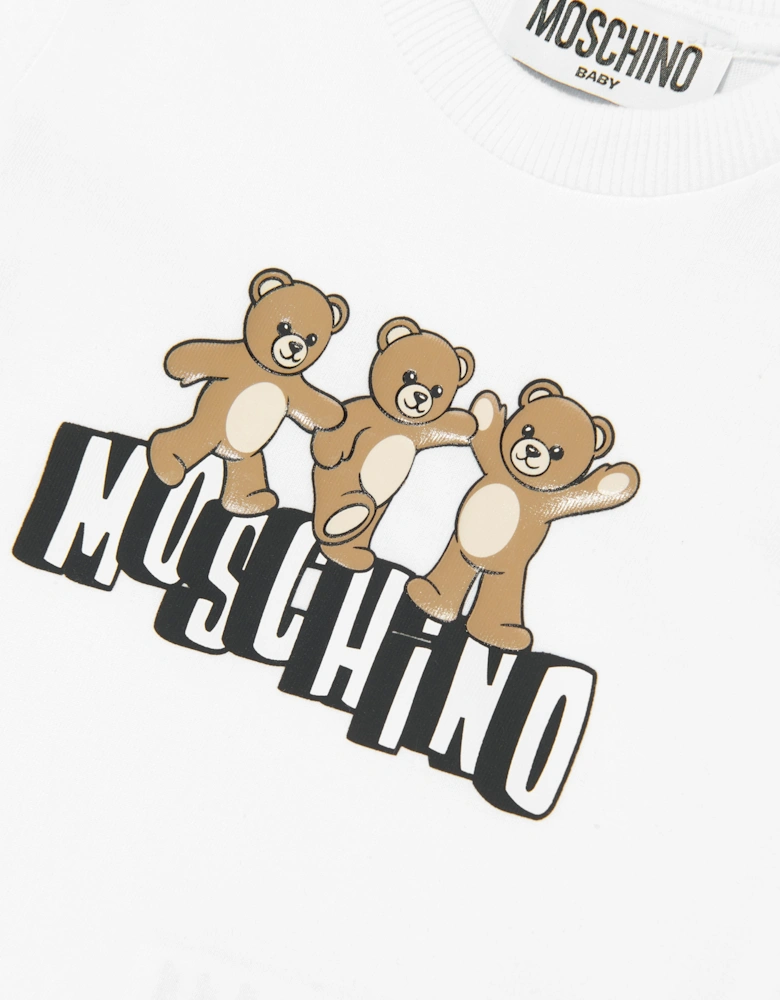 Baby Teddy Bear Logo T-Shirt in White