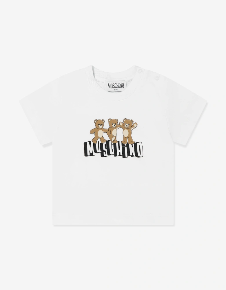 Baby Teddy Bear Logo T-Shirt in White