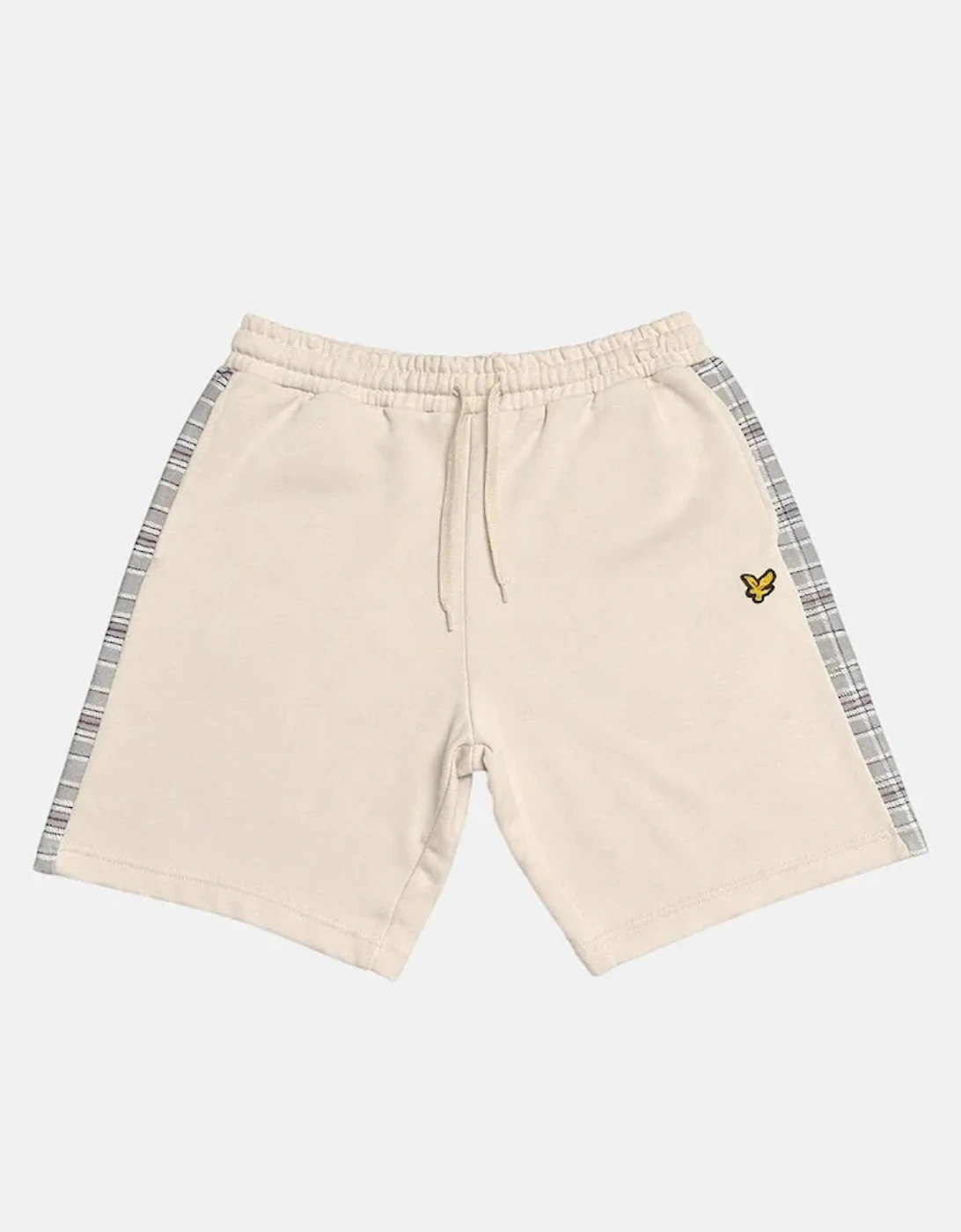 Lyle And Scott Men's Tan Lyle & Scott Check Panelled Sweatshort - Cove - Size: 37/36/32