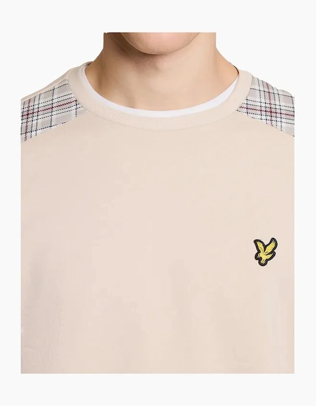 Lyle & Scott Check Panelled Crewneck Sweatshirt - Cove