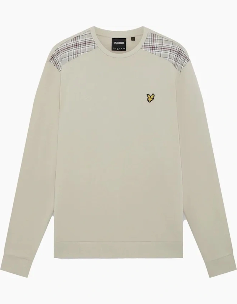 Lyle & Scott Check Panelled Crewneck Sweatshirt - Cove
