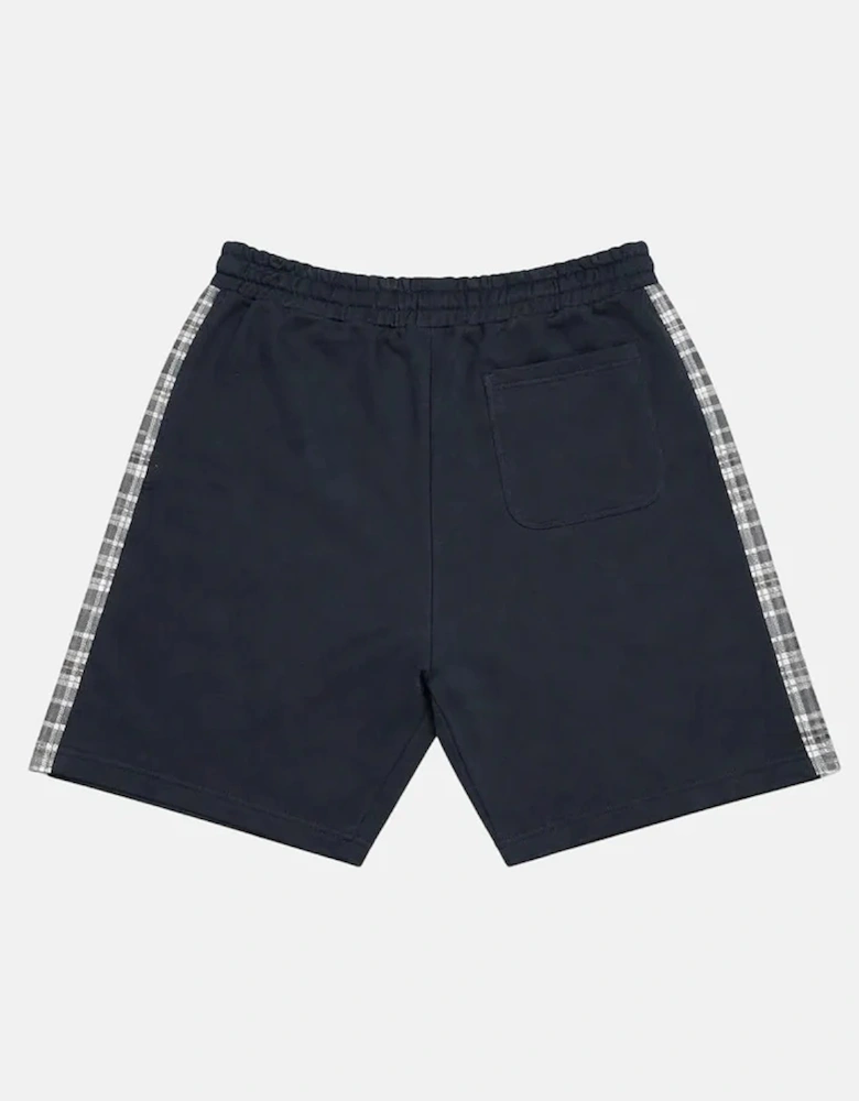 Lyle & Scott Check Panelled Sweatshort - Dark Navy