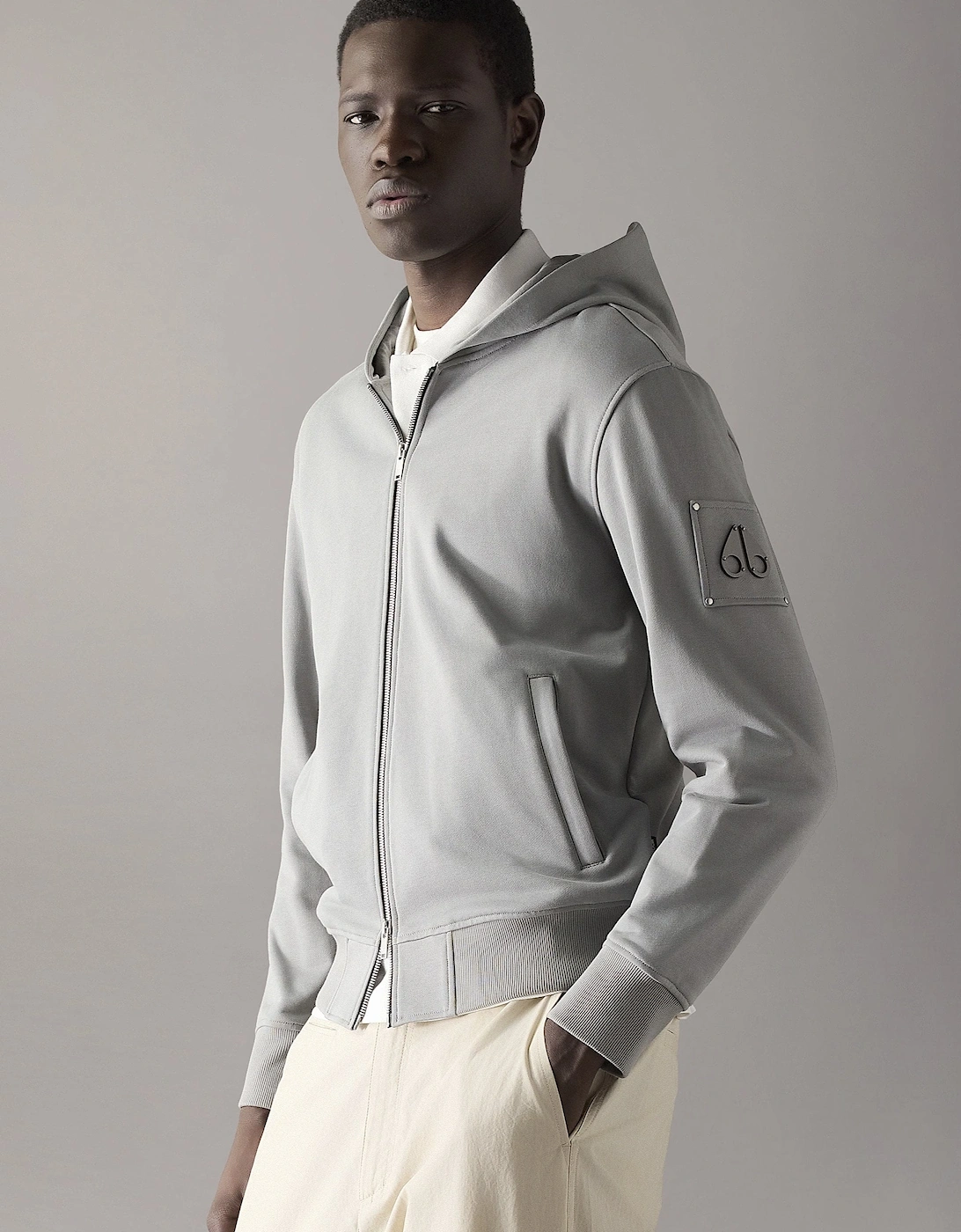 Hartsfield Zip Hoodie Top Grey