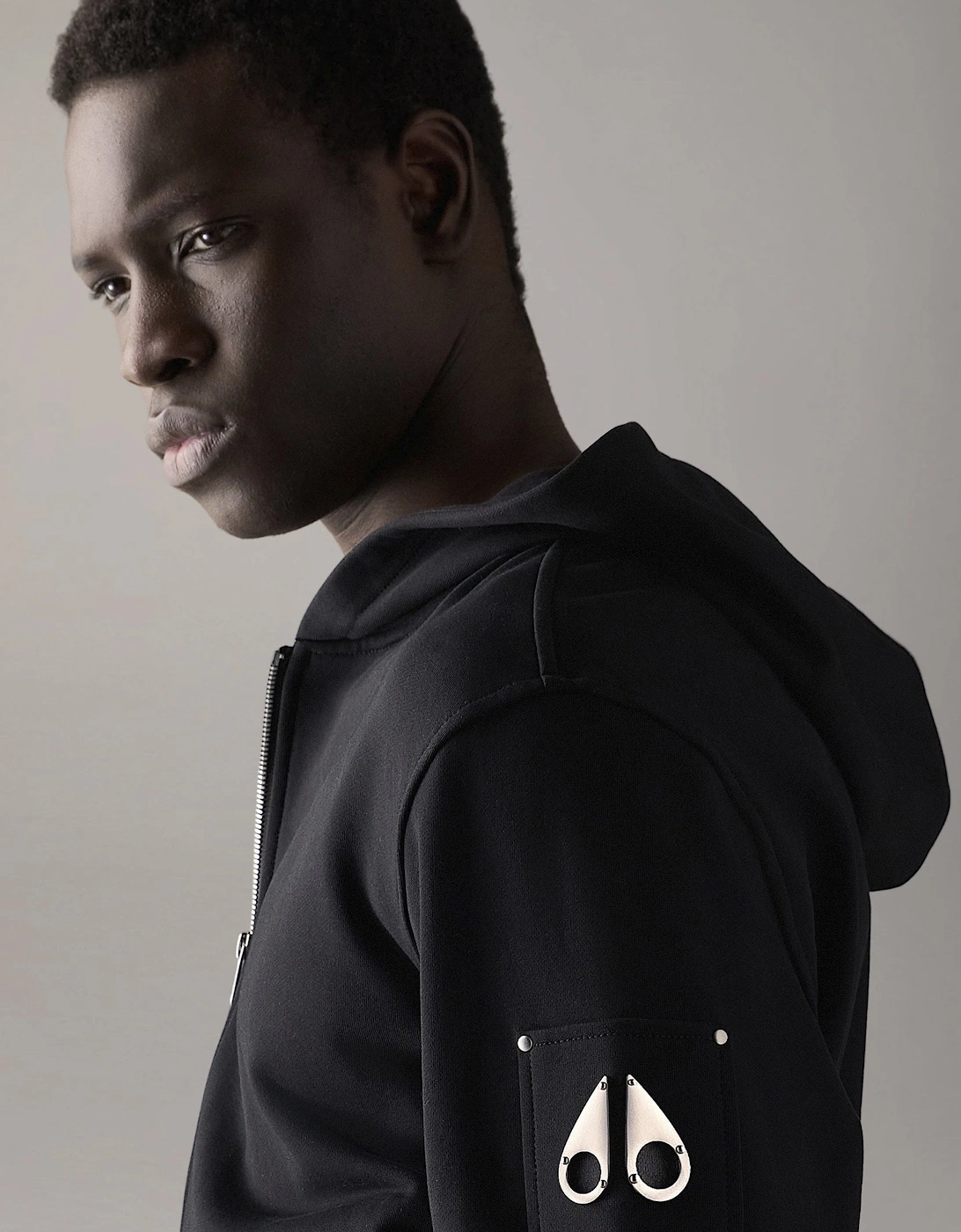 Hartsfield Zip Hooded Top Black