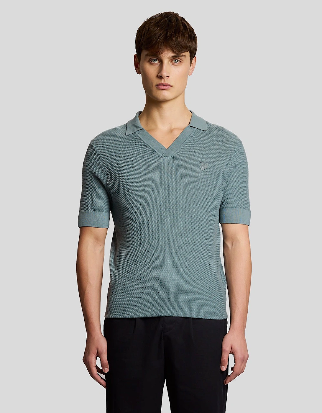 Open Collar Fine Knitted Polo Shirt, 7 of 6