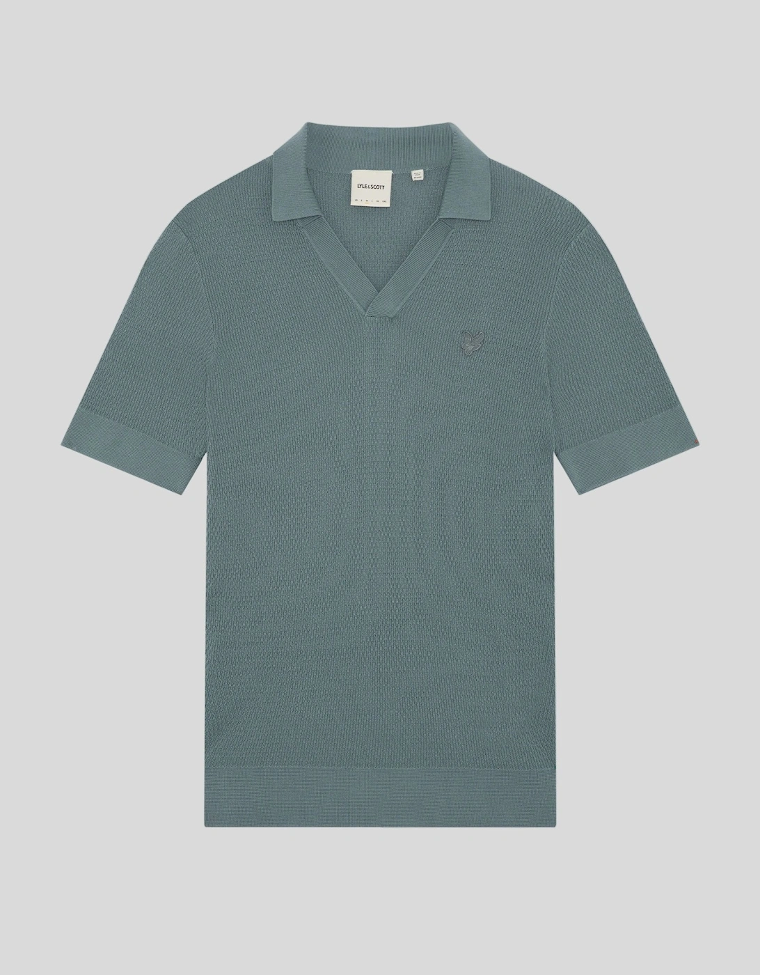 Open Collar Fine Knitted Polo Shirt