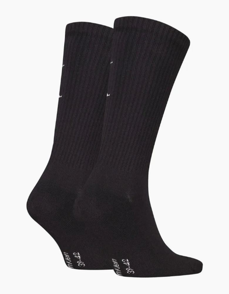 2-Pack CK Jeans Logo Sports Socks, Black