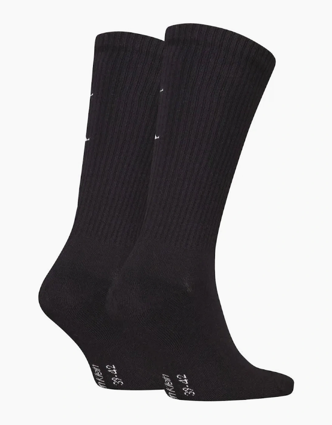 2-Pack CK Jeans Logo Sports Socks, Black
