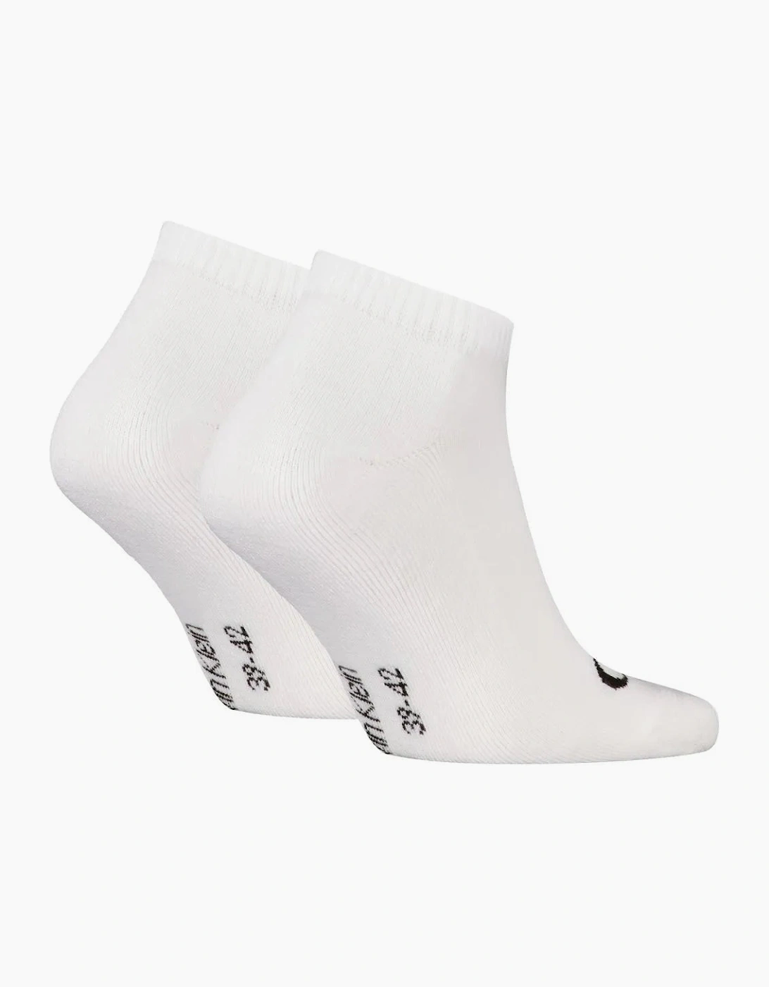 2-Pack CK Jeans Logo Sports Trainer Socks, White
