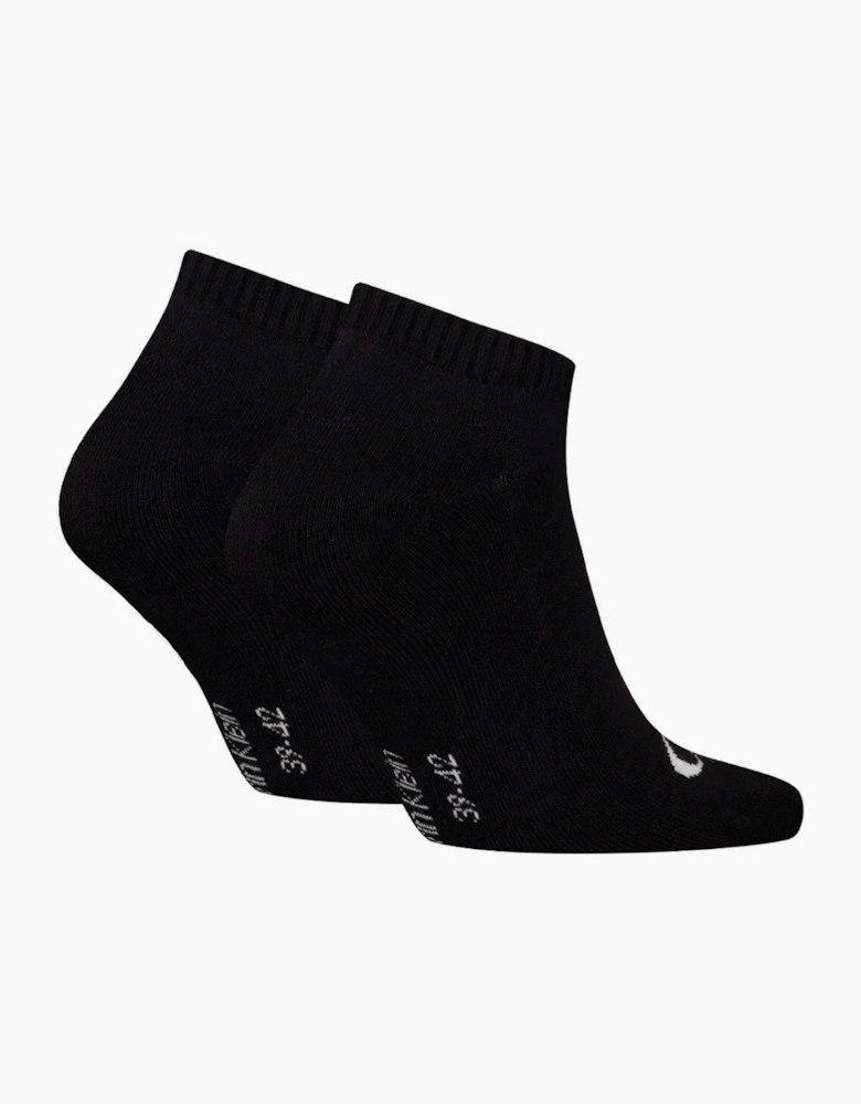 2-Pack CK Jeans Logo Sports Trainer Socks, Black
