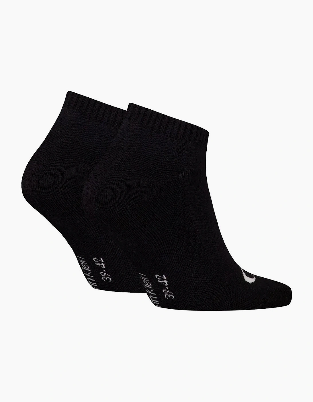 2-Pack CK Jeans Logo Sports Trainer Socks, Black