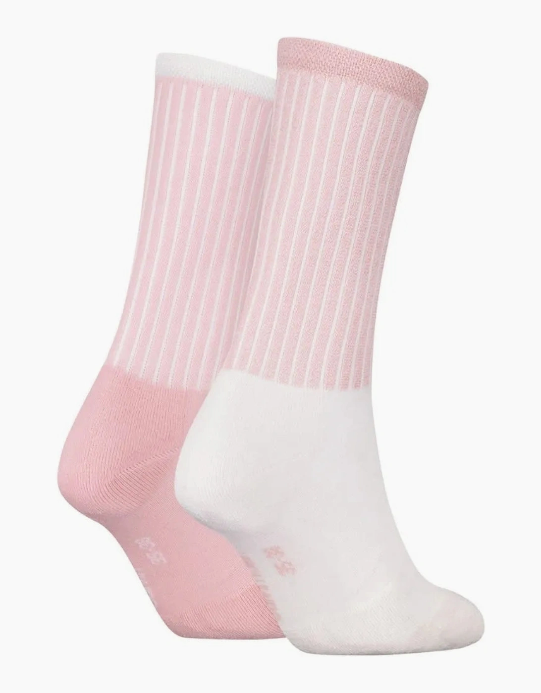 2-Pack CK Logo Women's Sports Socks, Pink/White