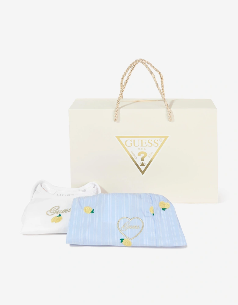 Baby Girls Bodysuit and Skirtall Set in Blue