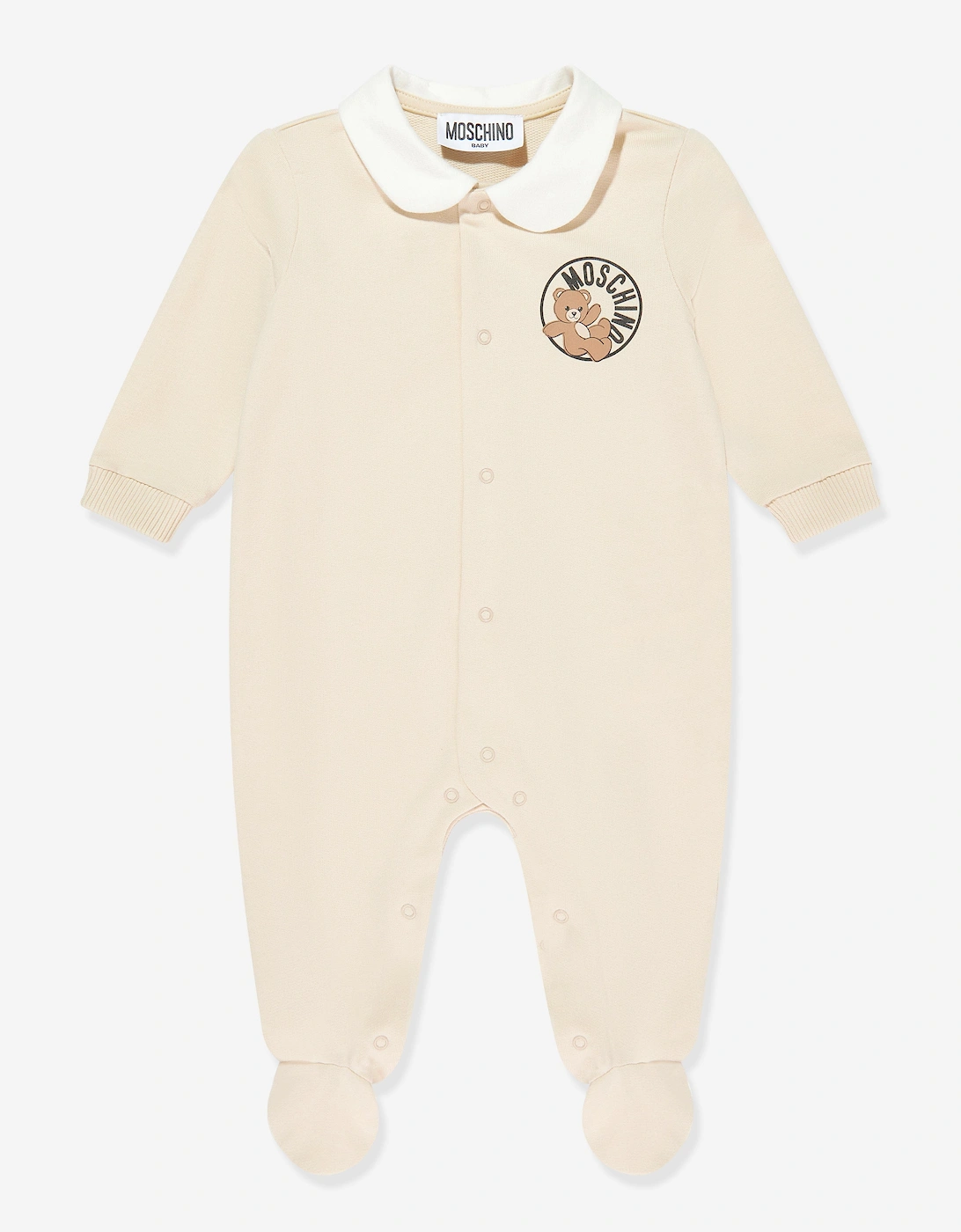 Baby Teddy Bear Logo Babygrow Set in Beige