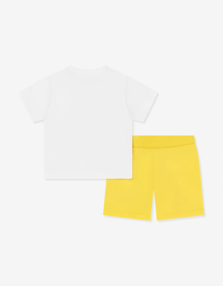 Baby Teddy Bear Logo Short Set in Yellow