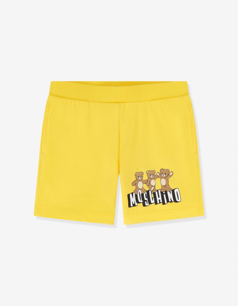 Baby Teddy Bear Logo Short Set in Yellow