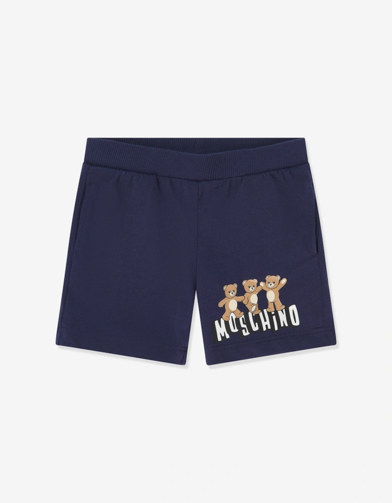 Baby Teddy Bear Logo Short Set in Navy