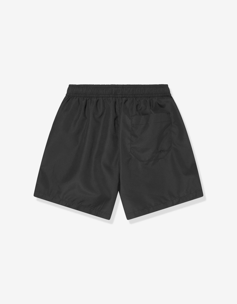 Emporio Armani Boys Logo Tape Swim Shorts in Black